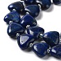 Natural Lapis Lazuli Beads Strands, with Seed Beads, Dyed, Heart