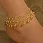 Браслеты на ногу в стиле бохо-этнического стиля с подвесками в виде колокольчиков из латуни и кисточками для женщин