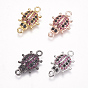 Brass Micro Pave Cubic Zirconia Links, Ladybug, Colorful