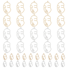 40шт 4 стили подвески из цинкового сплава, выдолбленная маска