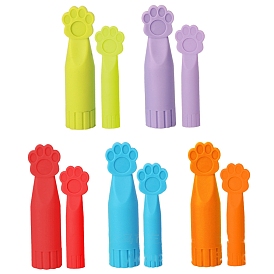 2Pcs Paw Print Silicone Knitting Needle Point Protectors, Knitting Needle Caps, Knitting Needle Stopper