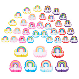 SUPERFINDINGS 210Pcs 7 Colors Handmade Polymer Clay Beads, Rainbow & Cloud