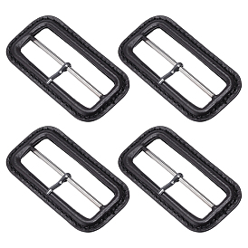 4 piezas de hebillas de cuero, con fornituras de aleación de zinc, Rectángulo