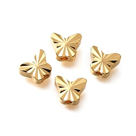 Brass Textured Beads, Real 18K Gold Plated