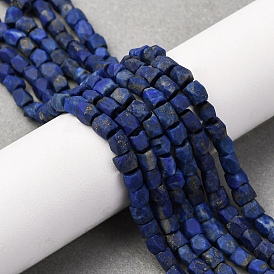 Нитки бусины из натурального ляписа-лазури, самородки, граненые