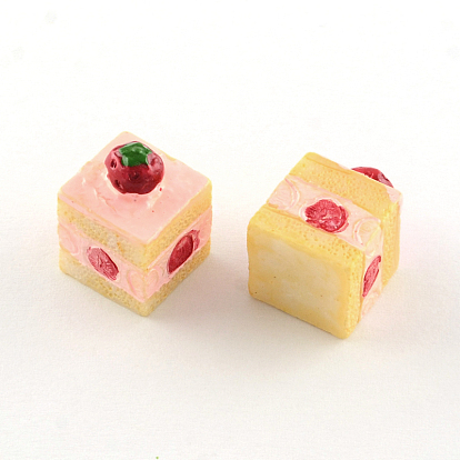 Cabochons de résine de cube, gateau, 17.5~18x12~12.5x12mm
