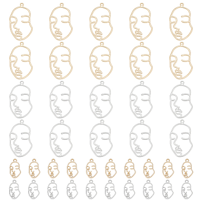 40шт 4 стили подвески из цинкового сплава, выдолбленная маска