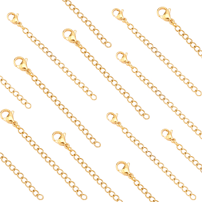 304 Stainless Steel Chain Extender, with Lobster Claw Clasp
