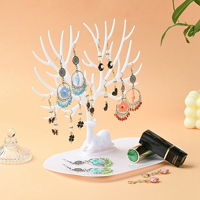 Deer Tree Acrylic Earring Display Tray Ornament, Jewelry Display Rack for Earrings, Rings, Bracelets Storage