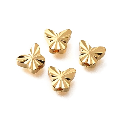Brass Textured Beads, Real 18K Gold Plated