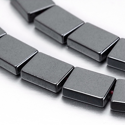Non-magnetic Synthetic Hematite Beads Strands, Rectangle