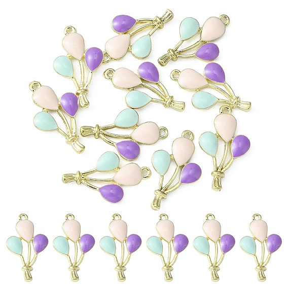 Подвески из сплава , с эмалью,  баллон, золотой свет
