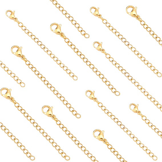 304 Stainless Steel Chain Extender, with Lobster Claw Clasp