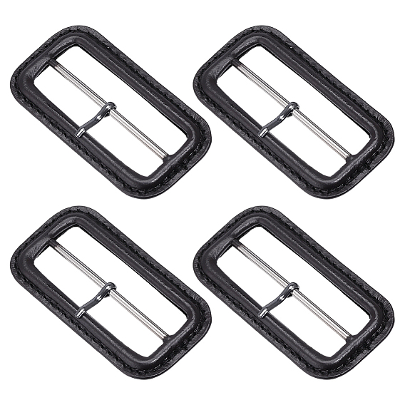 4 piezas de hebillas de cuero, con fornituras de aleación de zinc, Rectángulo