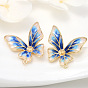 Zhongxing exquisite dripping oil butterfly 925 silver needle earrings simple 14k gold earrings earrings material