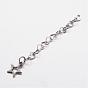 304 Stainless Steel Heart Link Chain Extender, 52~61x3.5mm