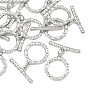 SHEGRACE Brass Toggle Clasps, Cadmium Free & Nickel Free & Lead Free, Textured Ring