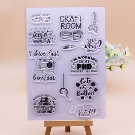 Sewing Theme Clear Silicone Stamps, for DIY Scrapbooking, Photo Album Decorative, Cards Making