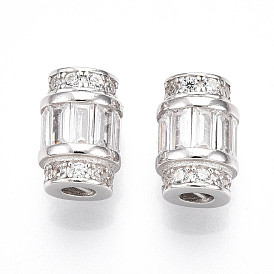 925 европейские застежки из стерлингового серебра с прозрачным кубическим цирконием, подвески-клипсы с 925 штампом, родий