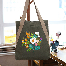 Hand embroidered diy printed gift shopping cotton bag ladies bag portable canvas bag can be added