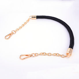 Imitation Leather Bag Strap, with Zinc Alloy Clasps and Iron Cable Chains, for Bag Straps Replacement Accessories