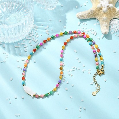 Натуральные морские ракушки, рыбки и окрашенные круглые натуральные пресноводные ракушки для ожерелий для женщин, золотые