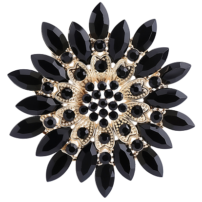 1Pc Alloy Acrylic Lapel Pins for Clothes, Flower