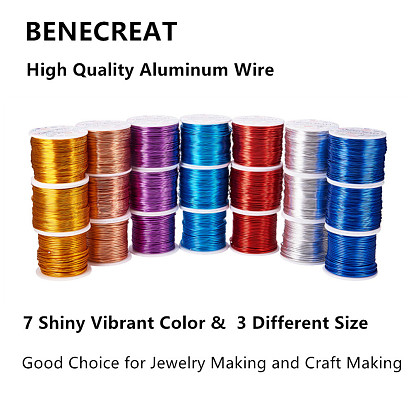 BENECREAT Aluminum Wire Anodized Jewelry Craft Making Aluminum Craft Wire
