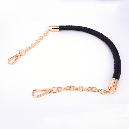 Imitation Leather Bag Strap, with Zinc Alloy Clasps and Iron Cable Chains, for Bag Straps Replacement Accessories