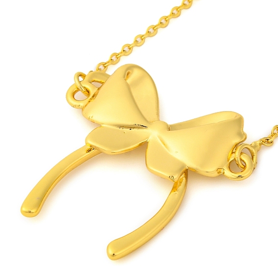 Латунные ожерелья с подвесками в виде бантов, ожерелья из кабельной цепи для женщин, без свинца и без кадмия