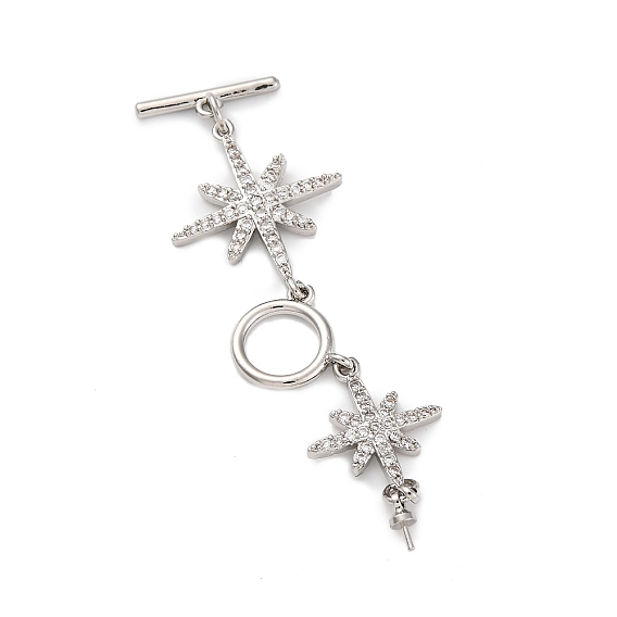 Латунные застежки-молнии из прозрачного кубического циркония, без кадмия, без никеля и без свинца, звезда