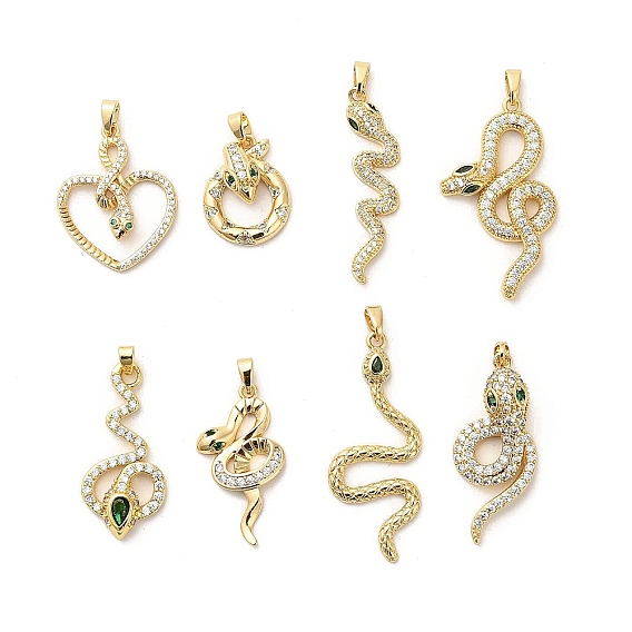 Латунные микро проложить кубического циркония подвески, змея