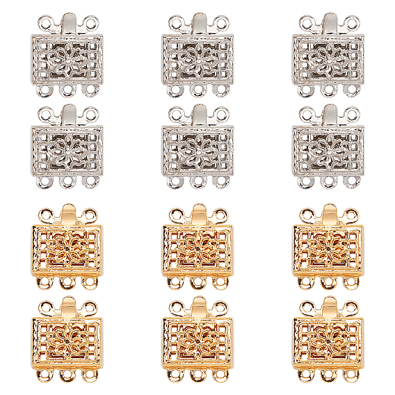 Brass Box Clasps, Square