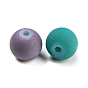 Opaque Spray Painting Beads, Frosted, Round