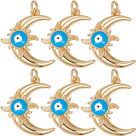 8подвески из экологически чистой латуни с эмалью, с целью перехода в кольце, луна с чарами сглаза