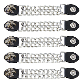 5 удлинительная цепочка для жилета из сплава и искусственной кожи, украшение в стиле панк, плоско-круглые