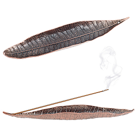 CHGCRAFT 2Pcs Tibetan Style Zinc Alloy Incense Burner Holder, Leaf