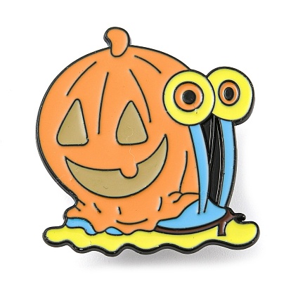 Halloween Terrible Pumpkin Snail Alloy Enamel Pin Broochs, Cadmium Free & Lead Free