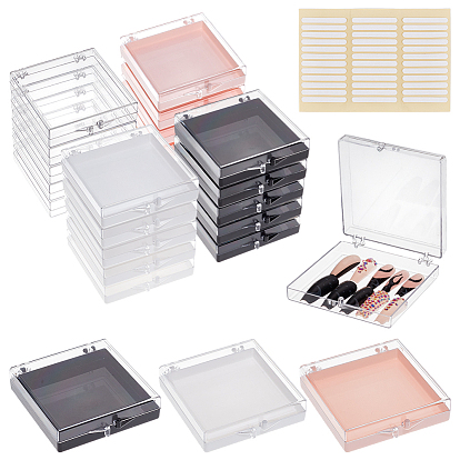 40шт. квадратный акриловый пустой чехол для хранения самодельных доспехов для ношения на руках, с 4 листами, двухсторонним клеем, липкой лентой