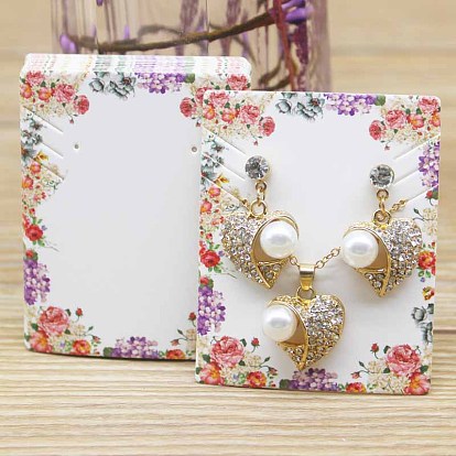 Paper Jewlery Display Cards, for Earring, Necklace, Bracelet, Rectangle