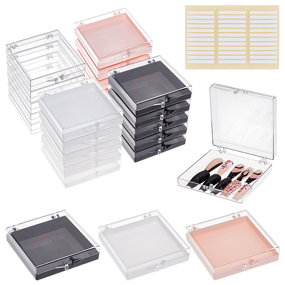 40шт. квадратный акриловый пустой чехол для хранения самодельных доспехов для ношения на руках, с 4 листами, двухсторонним клеем, липкой лентой