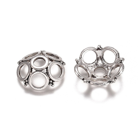 Тибетском стиле сплав шарик крышки, 5-лепесток