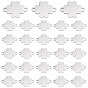 30Pcs 201 Stainless Steel Connector Charms, Laser Cut, Clover