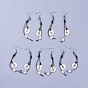 Freshwater Shell Dangle Earrings, with Natural Freshwater Pearl Beads, Cowhide Leather Cord and 316 Surgical Stainless Steel Earring Hooks, Flat Round