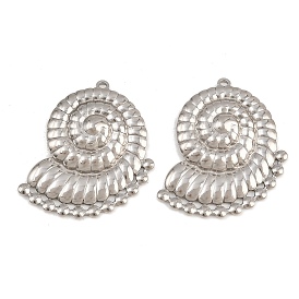 304 Stainless Steel Pendants, Textured Conch Shell Shape Charms