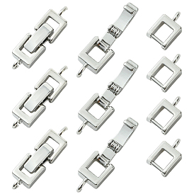 10шт. стойка с покрытием латунью, застежки-скобы, долговечный, без свинца и без кадмия, прямоугольные