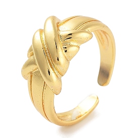 Rack Plating Brass Open Cuff Rings, Wide Band Rings for Women, Long-Lasting Plated, Lead Free & Cadmium Free