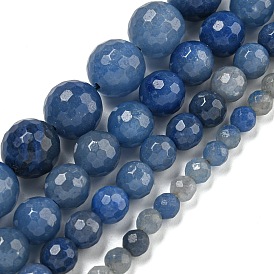 Natural Blue Aventurine Beads Strands, (128 Facets)Faceted, Round