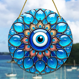 Blue Evil Eye Acrylic Sun Visor Hanging Decor for Home.