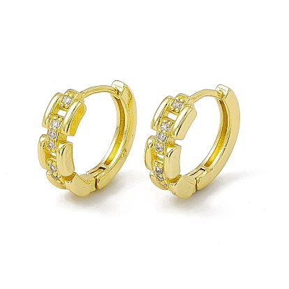 Серьги-кольца из латуни с прозрачным кубическим цирконием для женщин, долговечный, без свинца и без кадмия, плоско-круглые